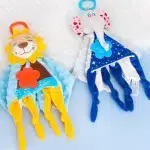 آویز کریر و دستمال آرامش 2 طرح هپی مانکی HAPPY