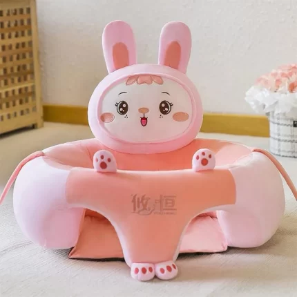 صندلی نشستن کودک مدل خرگوش صورتی برند Lucky Baby، نرم، ارگونومیک و مناسب کاهش رفلاکس