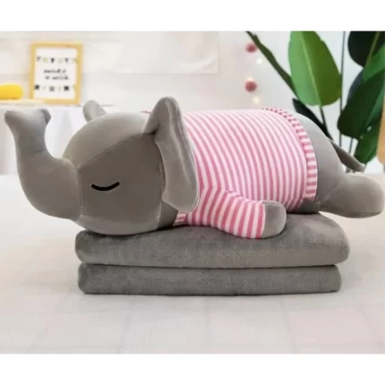 عروسک بالش‌دار آبی Stitch بالشت با پتوی نرم میکرو فایبر – جمع‌شونده در داخل عروسک