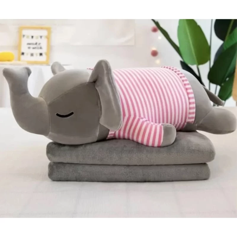 عروسک بالش‌دار آبی Stitch بالشت با پتوی نرم میکرو فایبر – جمع‌شونده در داخل عروسک